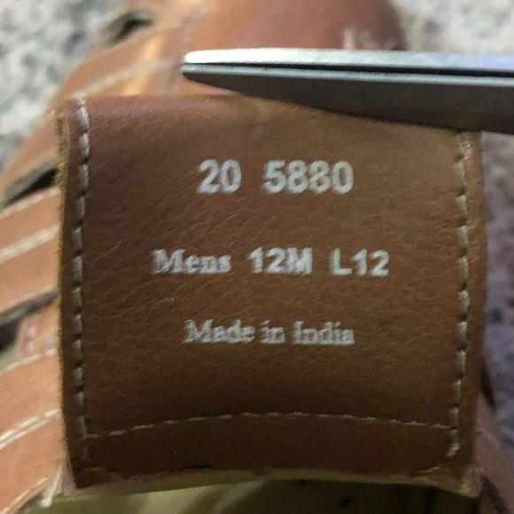 Johnston & Murphy Fisherman Sandal Shoes Mens 12M Used Brown Leather 20 5880 - Picture 16 of 16